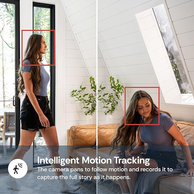 Luna 2K Indoor Cameras for Home Security, 2.4GHz & 5GHz WiFi, 360-Degree Pan-Tilt, Built-in Spotlight, Human Auto Tracking, Siren, Pet/Dog/Baby Camera with Phone app, White (2025 Upgrade Version)