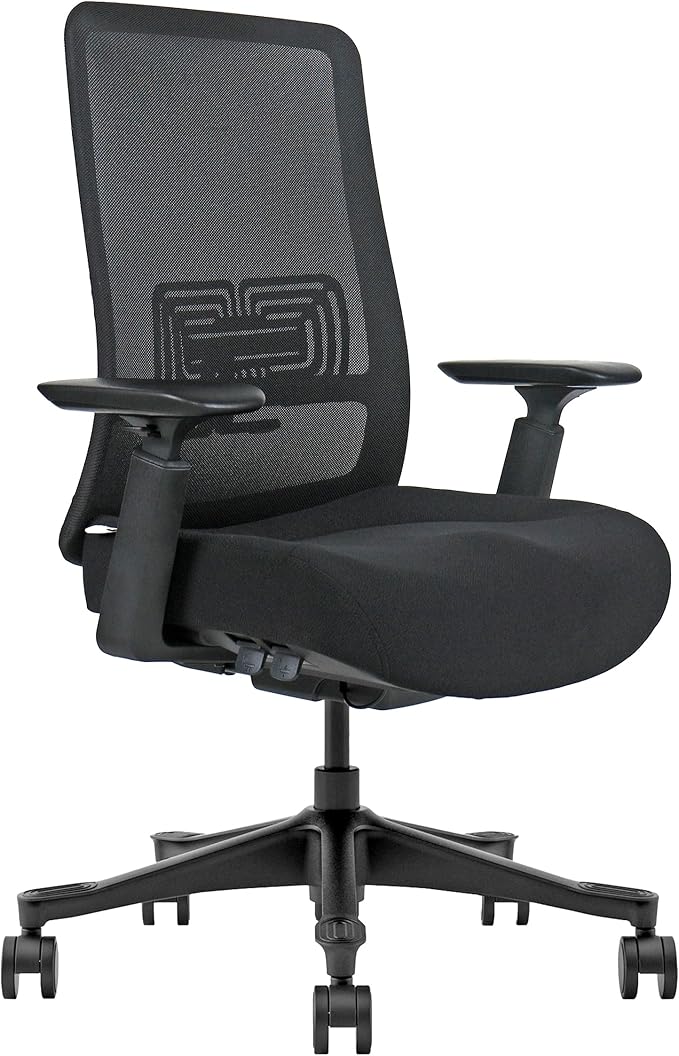 Mesh Office Chair – Ergonomic Office Chair with Lumbar Support, Adjustable 3D Arms & Soft Seat – Holds Up to 330lbs (Black)