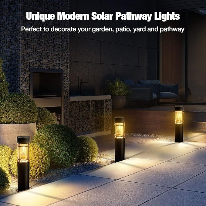 Solar Pathway Lights Outdoor, 8 Pack Upgraded Up to 12 Hrs Solar Outdoor Garden Lights Waterproof, Solar Landscape Lights for Outside Yard Patio Garden Walkway Driveway Decor