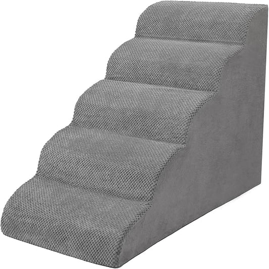 Dog Stairs for Small Dogs, High Density Foam Dog Steps, Extra Wide Non-Slip Pet Ramp for High Beds Or Couch, Soft Doggie Ladder for Dogs Injured, Older Pets, Small Cats