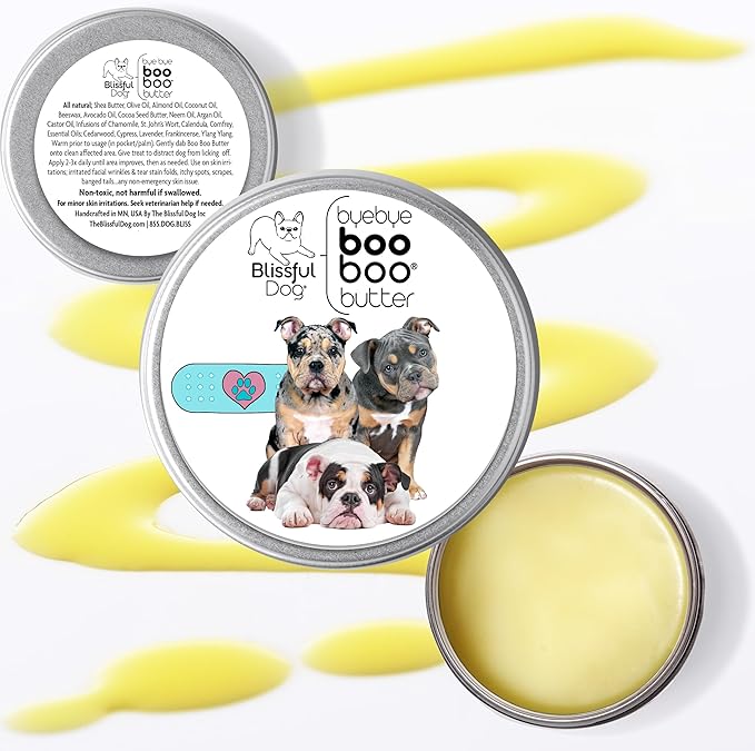 The Blissful Dog 8 oz TIN Olde ENGLISHE Bulldogge Booboo Butter