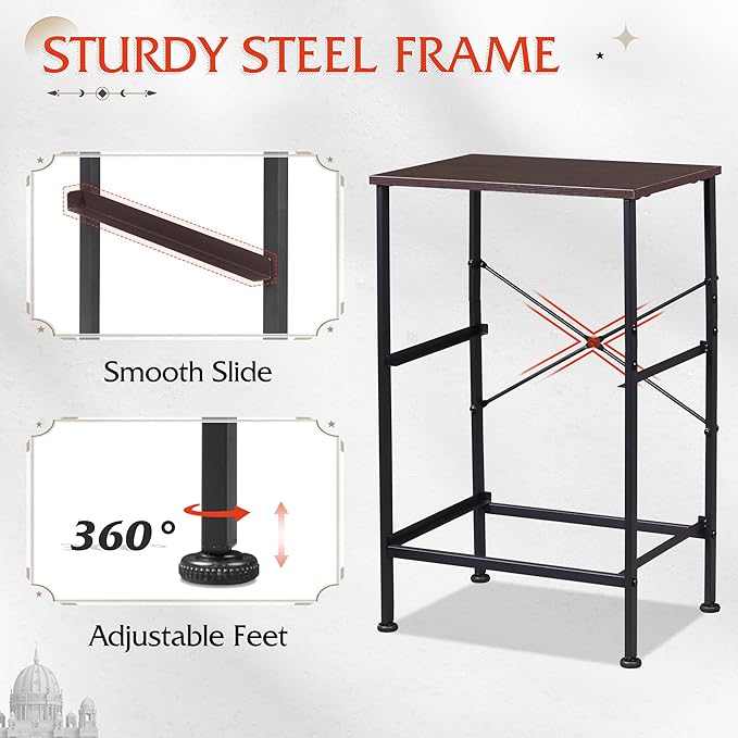 WLIVE Night Stand, Small Dresser with 2 Drawers & Wooden Top, Nightstand with Fabric Bins, Bedside Table End Table for Bedroom, Closet, Entryway, College Dorm, Charcoal Black