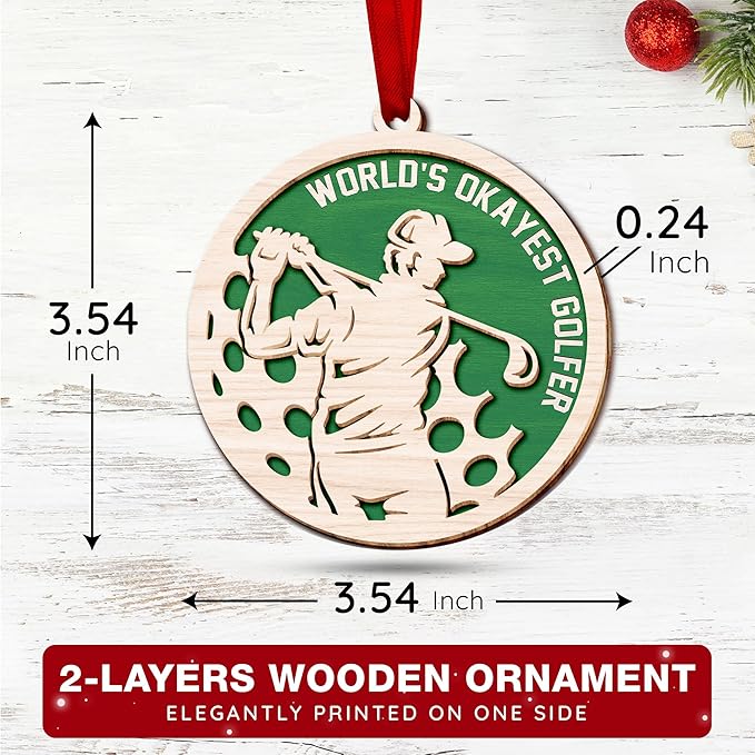 Golf Ornament - Ideal Golf Ornaments for Christmas Tree 2025, Ideas for Golfer, Men, Women, Funny Ornaments for Golfer - Ornament for Christmas Tree, Golf Club and Cart Decorations