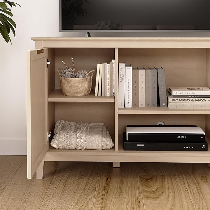 Bush Home 58-inch Sideboard Storage Cabinet, Dining Room Furniture, Camille Collection, Natural Birch