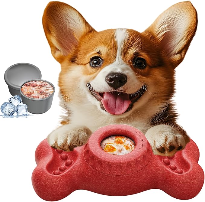 Frozen Dog Treat Holder for Aggressive Chewers - Interactive Dispensing Toy Enrichment Keep Them Busy, Fillable Chew Toy for Teething with Mold｜Mess-Free｜Easy to Clean