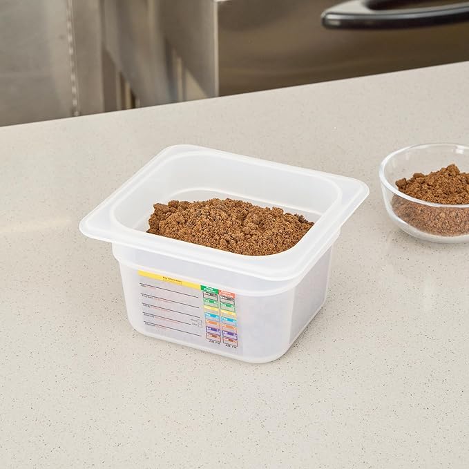 Restaurantware Food Storage Container 1 Pack of 6.8 x 4.2 x 3.9 Inches Plastic Stackable Storage Box White Reusable Label Container Dishwasher Safe For Restaurants And Kitchens