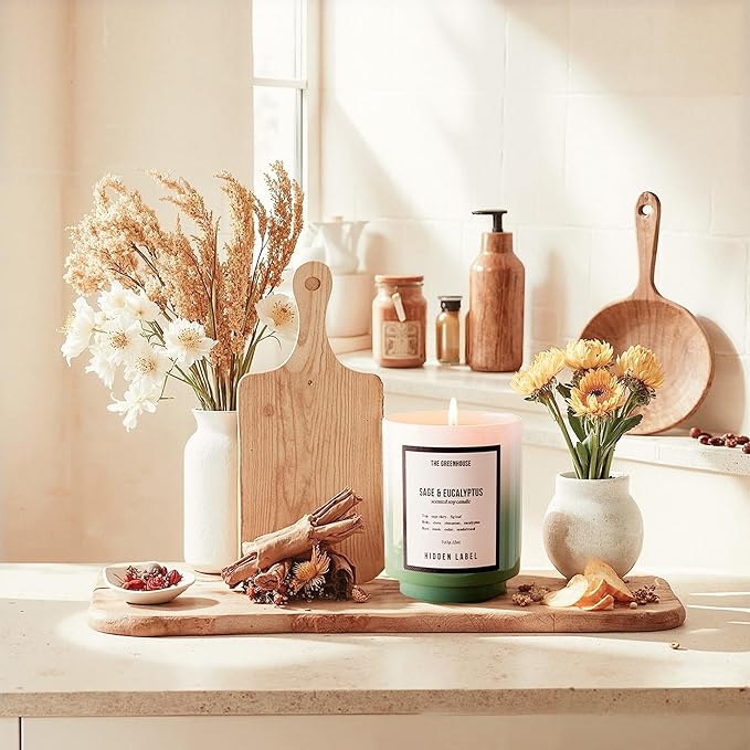 Christmas Candle, Eucalyptus Sage Soy Candle, 12oz/75-Hours Burn Time, 100% Natural Candles Non Toxic, Aromatherapy Candle for Home Scented,Women,Stress Relief, Meditation, Yoga & Relaxation