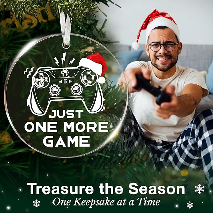 Gamer Ornaments for Christmas Tree - Video Game Ornaments, Unique Gifts for Gamers, Gaming Ornament, Perfect Game Controller Christmas Ornament, Ideal Present for Gamers