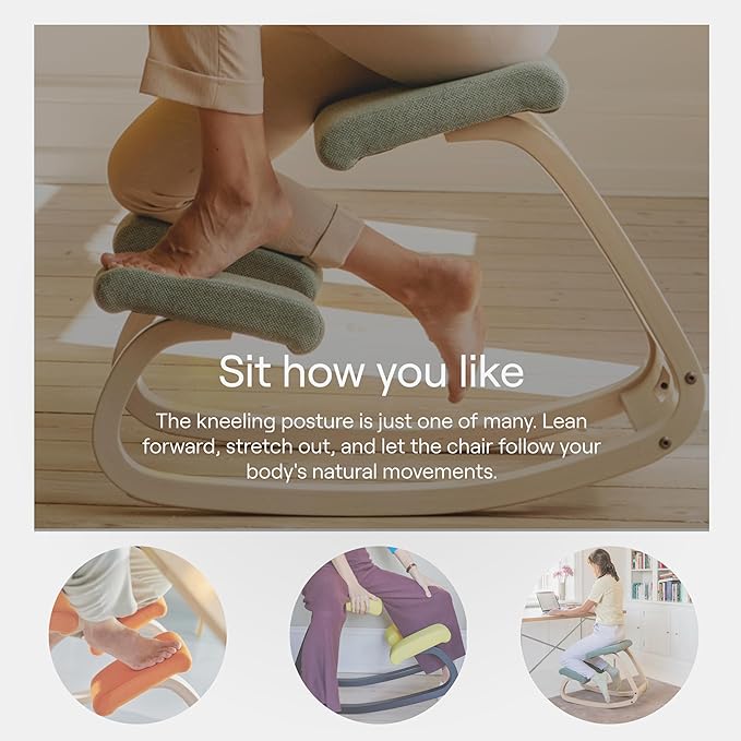 Varier Variable Monochrome Plum Ergonomic Office Kneeling Chair – Active Sitting, Rocking Seat for Home, Study & Posture Support – 10 Year Quality Guarantee