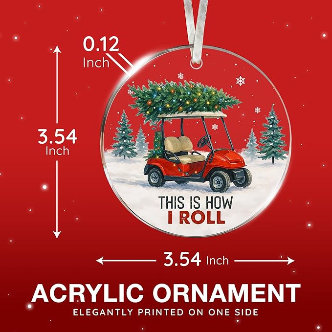 Golf Cart Ornament - Ideal Golf Ornament for Christmas Tree 2025 - Gifts for Golfer, Men, Women - Funny Ornaments for Golfer - Golf Ornaments - Golf cart Christmas Decorations
