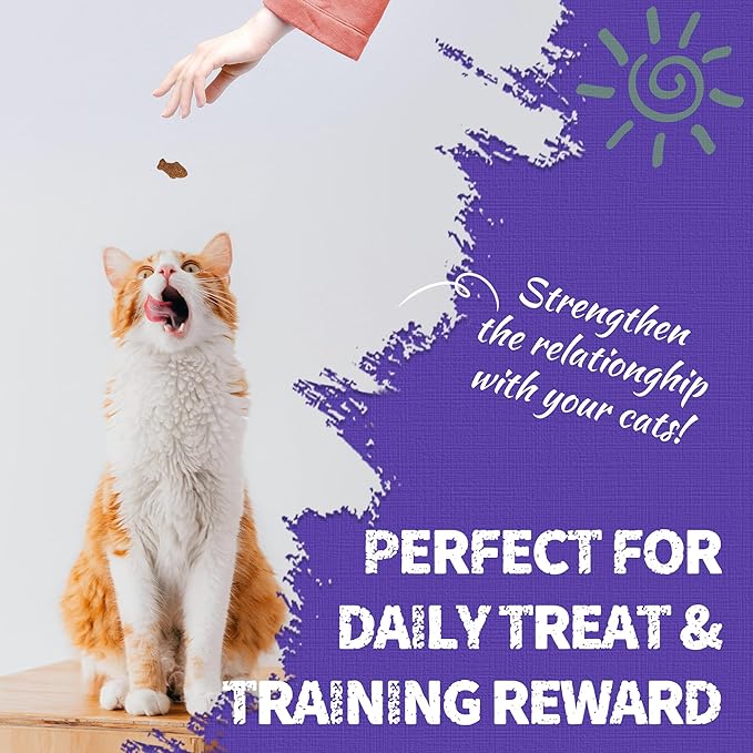 Just Try 16 OZ Blueberry Cat Treats for Indoor Cats, Gluten Free, Low-Calorie Healthy Cat Snacks, Plant-Based Fiber-Rich Natural Chicken Flavor Training Treats