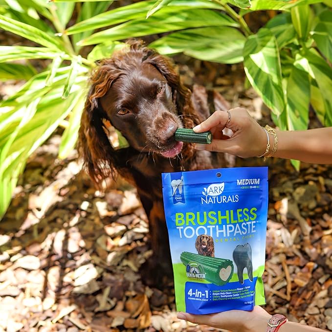 Ark Naturals Brushless Toothpaste, Dog Dental Chews for Medium Breeds, Freshens Breath, Helps Reduce Plaque & Tartar, 18oz, 1 Pack