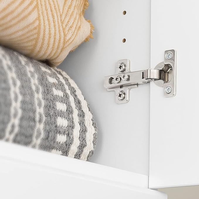 Prepac Elite Tall Garage Storage Cabinet & Pantry Storage Cupboard, 2-Door Freestanding Bathroom or Pantry Cabinet with Adjustable Shelves, 16" D x 32" W x 65" H, White