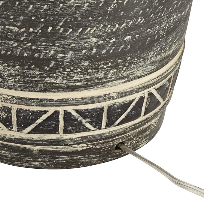 John Timberland Miguel Rustic Southwestern Style Table Lamp 32" Tall Earth Tone Jar Linen Fabric Drum Shade Decor for Living Room Bedroom House Bedside Nightstand Home Office Entryway Reading