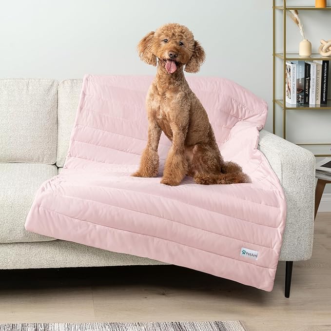 PetAmi Cooling Mat for Dog, Premium Pet Cooling Blanket for Crate Kennel, Indoor Cat Cool Sleeping Pad, Q-MAX Cold Sofa Couch Cover for Summer, Pink, Small (24x32)