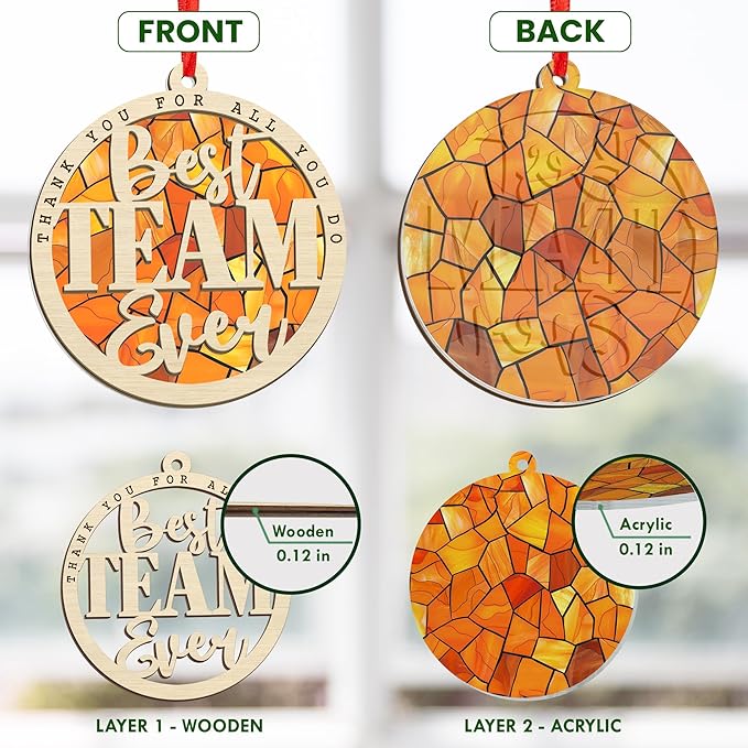 GEEMBI Team Appreciation Gifts for Coworkers - Suncatcher Christmas Ornaments 2025 for Tree Decorations - Christmas Birthday Thank You Gifts for Employee Coworkers Boss Women, Xmas Tree Decorations