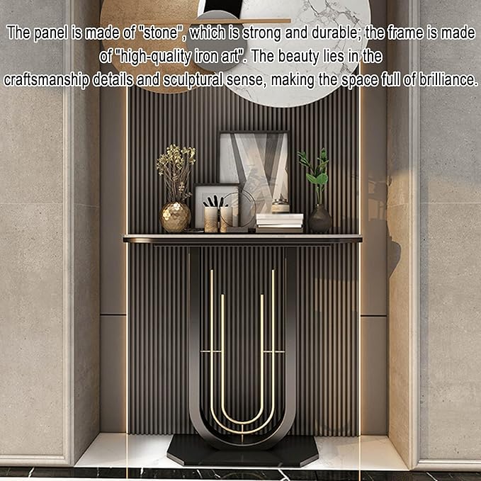 Console Table for Entryway Hall, Against Wall Hotel Long Porch table,stone top recibidor de entrada casa,Entry Home Wall Art Strip Table,for Living Room(B,47.2*11.8*31.5in/120*30*80cm)