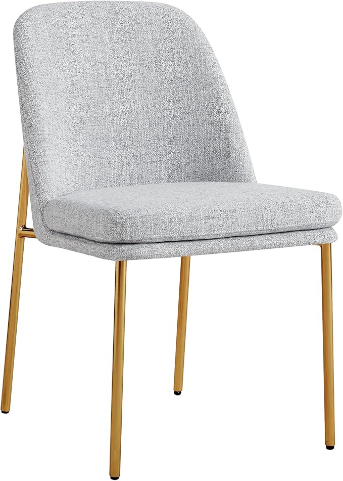 CHITA Modern Dining Chairs Set of 2, FSC Certified Metal Dining Chair for Dining Room, Light Gray