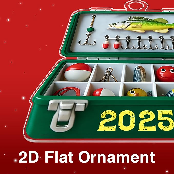 Fishing Ornaments for Christmas Tree - Unique Fisherman Gifts for Men, Cool Funny and Unique Fishing Gift for Men and Boys, Fisherman Gift 2D Flat Ornaments