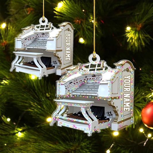 Mostefy Personalized Organ Christmas Ornament 2025, Custom Name Musical Instrument Holiday Decoration, Unique Pipe Organ Keepsake Gift for Musicians & Music Lovers (Organ2)