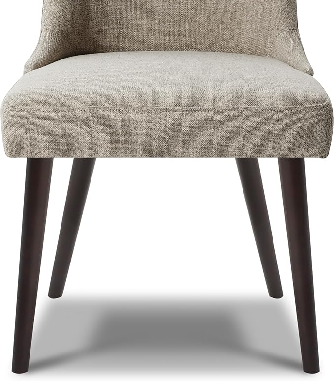 CHITA Mid-Century Modern Dining Chair, Upholstered Fabric Accent Chair for Dining Room, Set of 2, Flax Beige in Fabric