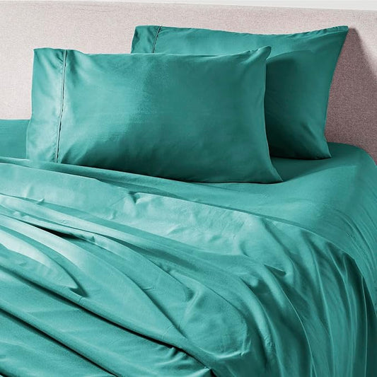 PeachSkinSheets The Real Teal Sheet Set - 1500tc Level of Softness - Extra Soft Cooling Sheets for Hot Sleepers and Night Sweats - California King
