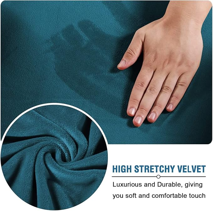Velvet Plush Office Computer Chair Cover Ergonomic - Cat Proof Stretchable Protector for Mesh Office Desk Chair with Wheels and Armrest - Comfy Executive Office Chair for Adults, Dark Blue, XL
