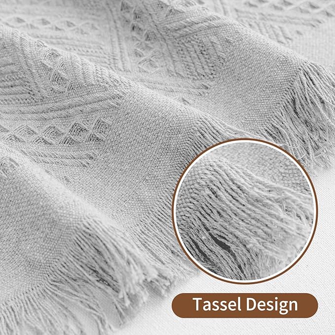 Deep Dream Sofa Cover, Sectional Couch Covers, Couch Covers for 3 Cushion Couch, Couch Cover for Dogs, Geometrical Jacquard Fabric Sofa Cover (Medium, 71" x 91", Light Grey)