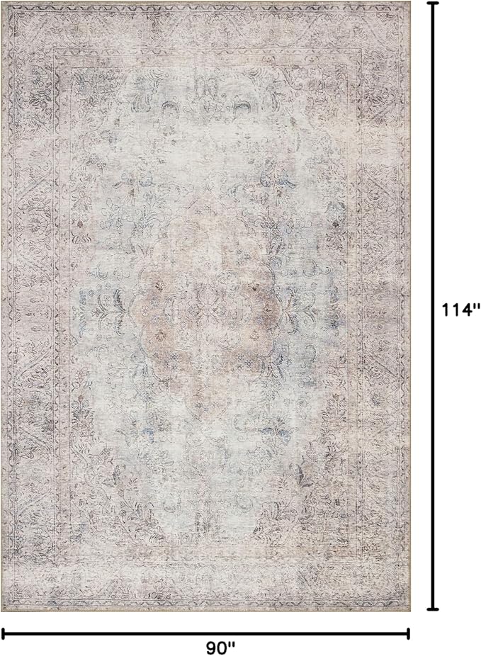 Loloi Loren Collection LQ-04 Silver/Slate 7'-6" x 9'-6" Area Rug
