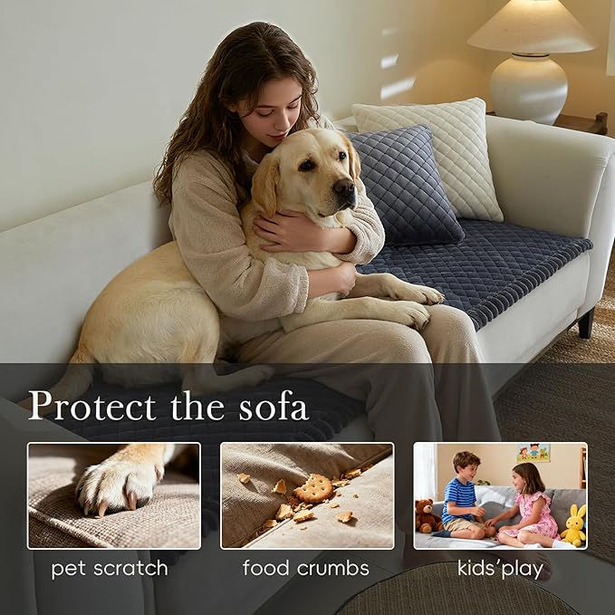 Couch Covers for 3 Cushion Couch Sofa Pet Friendly,Non-Slip Sofa Cover Washable