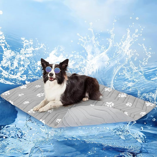 SCENEREAL Dog Cooling Mat for Crate, Thicken Self-Cooling Dog Pad Reversible (Cool & Warm), 48"x28" Pet Cool Bed for M Large XL Dogs,Kennel Sofa Mats Machine Washable, Durable Non-Toxic Gel, Outdoor