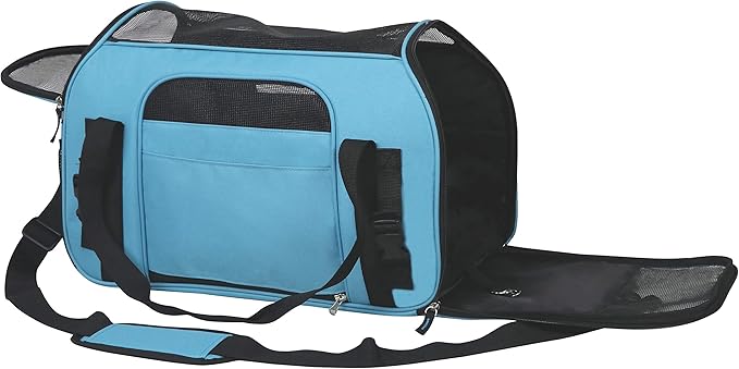 EliteField Soft Sided Pet Carrier (3 Year Warranty, Airline Approved), Multiple Sizes and Colors Available (Medium: 17.0" L x 9.0" W x 12.0" H, Sky Blue)