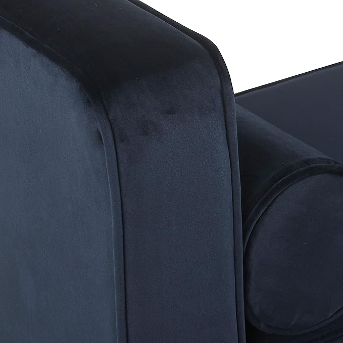 HomePop Home Decor | Upholstered Modern Storage Ottoman Bench with Pillows | Ottoman Bench with Storage for Living Room & Bedroom | Decorative Home Furniture (Navy)