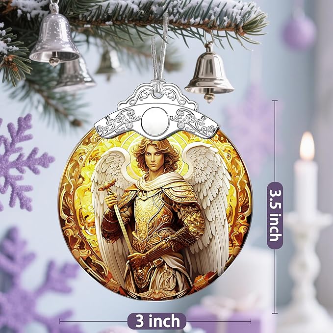 Archangel Michael Christmas Decorations - Christmas Ornaments for Tree | Gold Armor Angel Xmas Tree Decor | Holiday Ornaments – Religious Gifts | Spiritual Guardian Gifts | Gift Ideas