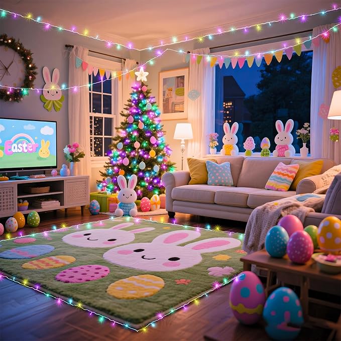 300 LED Christmas Lights Outdoor Indoor, Connectable 100FT String Lights Indoor Clear Wire 8 Modes Plug in Twinkle Fairy Lights for Bedroom Christmas Tree Party Decorations, Pastel