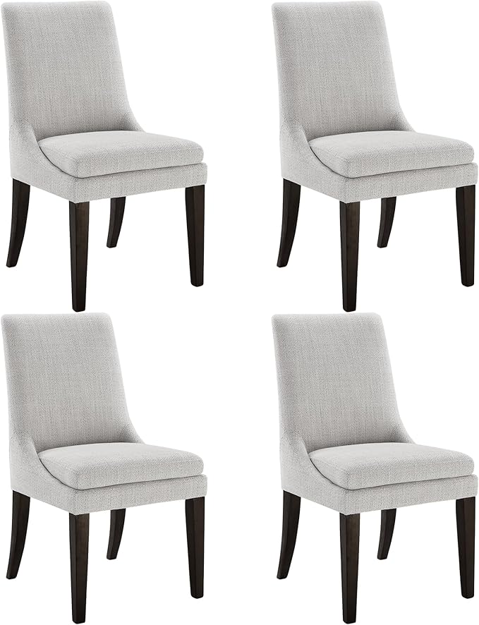 Upholstered Dining Chairs Modern Sidechair Performance Fabric High Back Armlesschair for Diningroom Kitchen,Linen,Set of 4(2 Box)