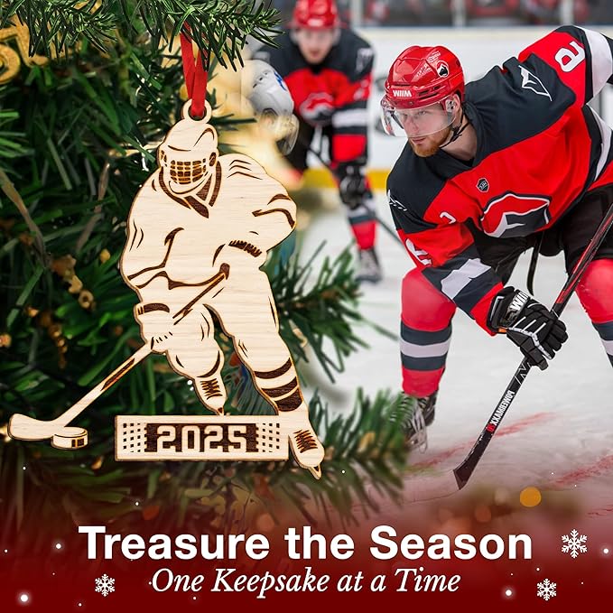 Hockey Ornament - Ideal Ice Hockey Ornaments for Christmas Tree, Unique Gift for Hockey Players, Christmas Ornament for Those Cherishing Ice-Hockey, 2025 Special Ice-Hockey Ornaments