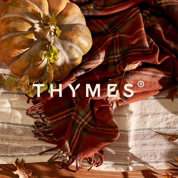 Thymes Scented Candles for Home Decor - Luxury Home Fragrance Gifts for Women & Men - Fall Candles with Creamy Pumpkin, Nutmeg, & Cinnamon - Burnt Orange (Pumpkin Laurel, 6.5 oz)