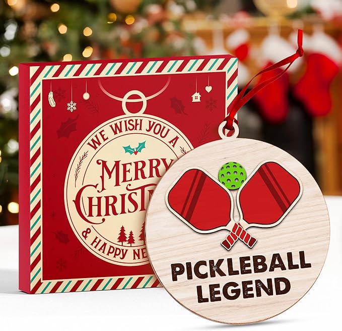Pickleball Ornament - Christmas Tree Decor for Pickleball Enthusiasts, Fun 2025 Pickleball Christmas Ornaments for Women, Inspirational Sport Gift Ideas, Unique Paddle Design