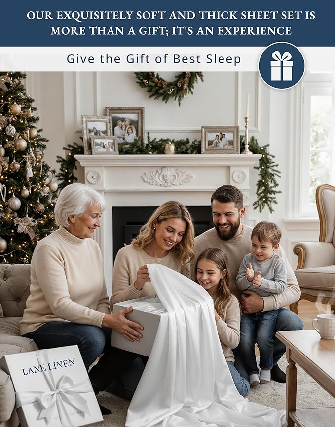 100% Egyptian Cotton Bed Sheets King Size – Silky Sateen Weave for All Season Comfort, Snug Fit 15" Deep Pocket, OEKO-TEX Certified, Fade Resistant, Durable Hotel Comfort at Home -Swiss Dot White