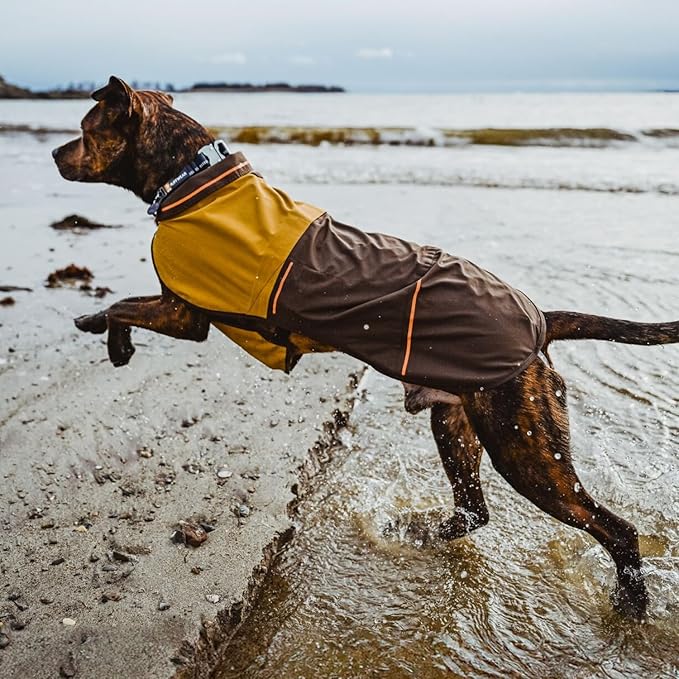 Ruffwear, Sun Shower Dog Raincoat, All-Weather Jacket, Waterproof, Windproof & Lightweight, Earth Brown, Large
