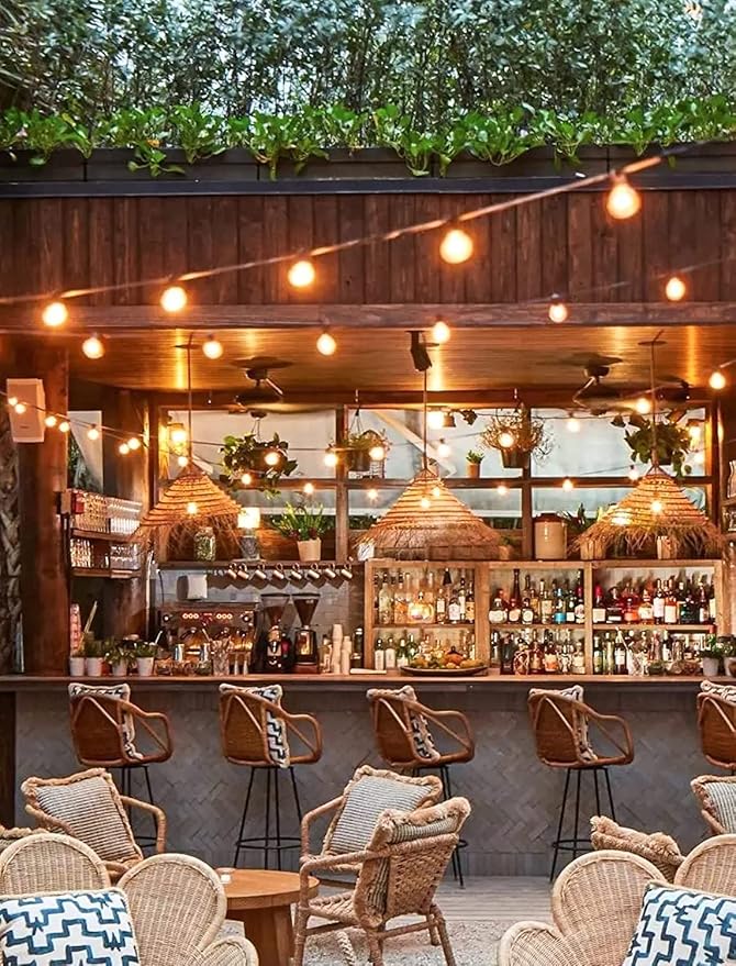 Brightown LED Outdoor String Lights - 150FT Patio Lights with 75 Shatterproof Clear Dimmable Edison Bulbs, Waterproof Connectable Hanging Light for Outside Backyard Porch Party Christmas Decoration