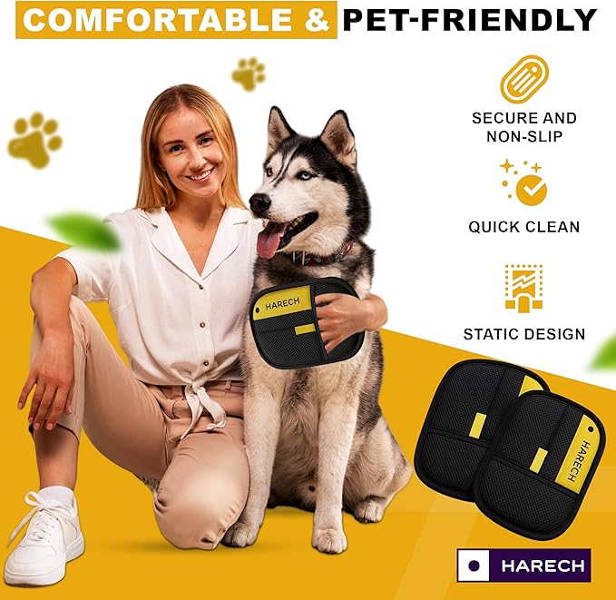 [1 pcs] Pet Hair Removal Glove for Dogs & Cats, Washable and Reusable Hair Removal Glove for Pets, Updated Easy Hair Catcher for Furniture, Sofas, Beds, Cloths, Carpets, Fur Remover Glove.