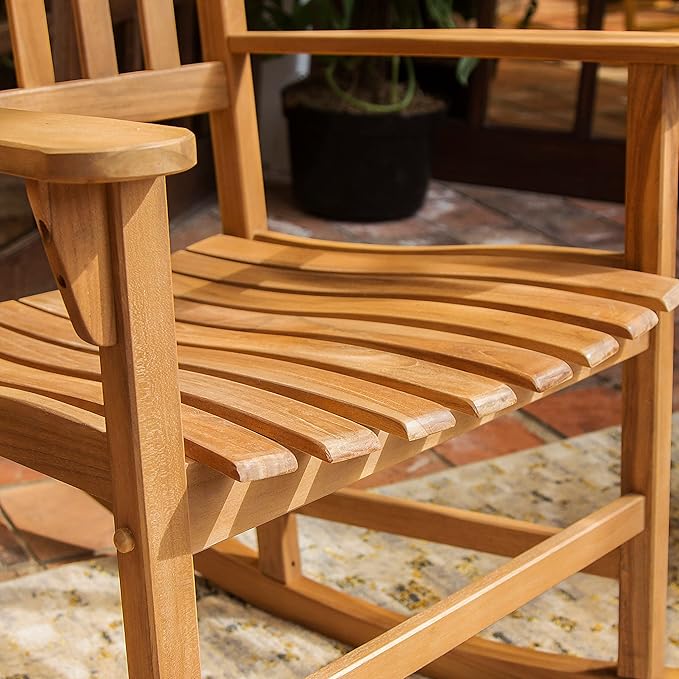 Cambridge Casual Bentley Patio Rocking Conversation Set, Natural Teak