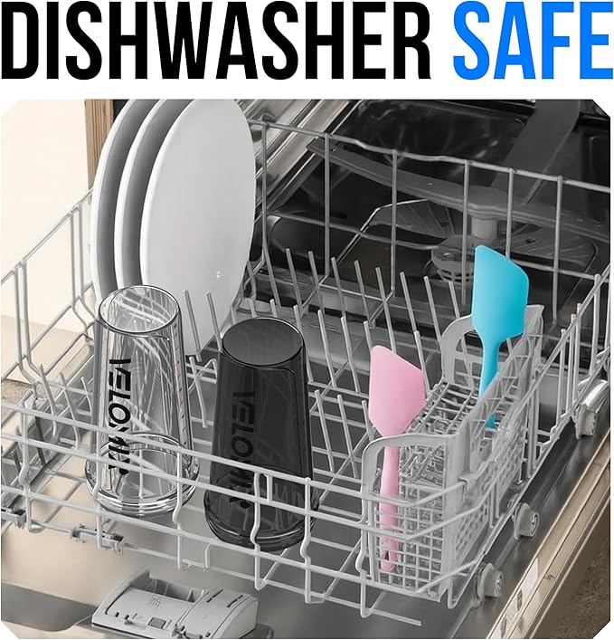 VELOMIX -6 PACK- 28 OZ Protein Shaker Bottles for Protein Mixes, Shaker Cups for Protein Shakes, Small Shaker Bottle Pack, Shaker Cup, Shakers for protein Shakes (Clear Core Set)