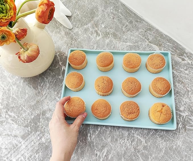 Blue Serving Tray (11.8 x 8.7 inch) for Serving Accessory, Spa, Coffee, Drinks, Wine, Tea, Bar, Party, Seasoning, Perfume and Display Use.