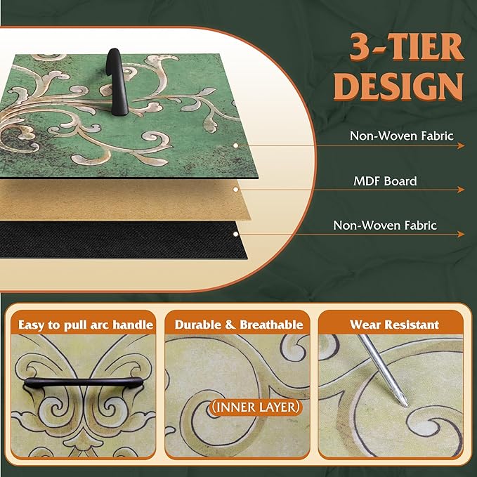 WLIVE Dresser with 4 Drawers, Storage Tower, Organizer Unit, Fabric Dresser for Bedroom, Hallway, Entryway, Closets, Vintage Furniture with Sturdy Steel Frame, Wood Top, Pull Handle, Floral Painted