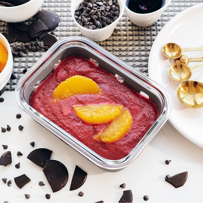 GENICOOK Glass Food Storage Containers With Glass Lids Bento Box Set Lunch Box Eco Friendly Meal Prep Containers Airtight – Plastic Free, Silicon Sleeve Bpa Free 4.4cup/ 5 * 1050ml