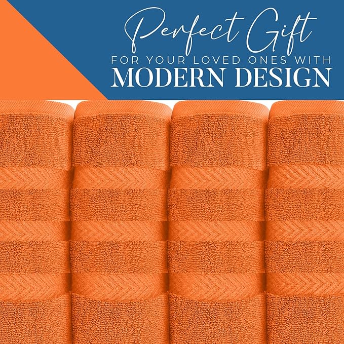 DAN RIVER 2 Pack Luxury Bath Sheets 35x70, 600 GSM, Soft & Quick Dry 100% Ring Spun Cotton Towels Ideal for Hotels, Spas, Gyms & Salons Extra Large, Orange