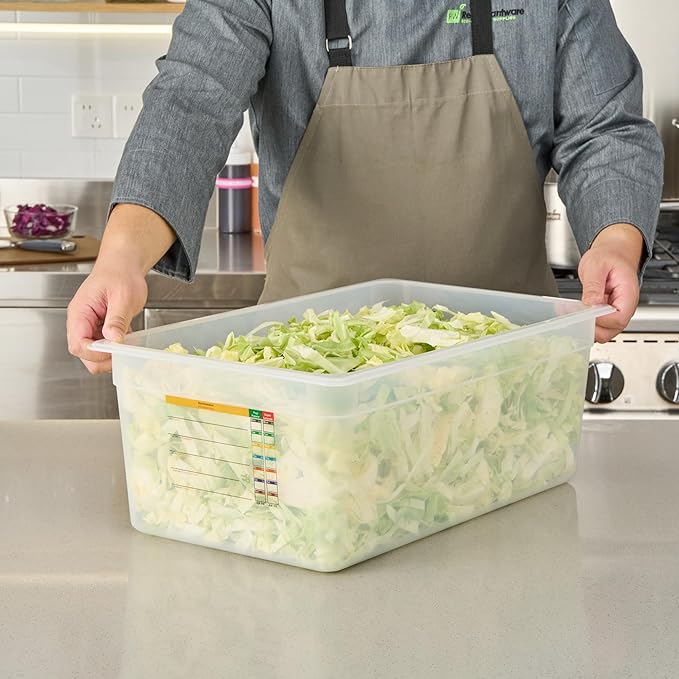 Restaurantware Food Storage Container 1 Pack of 20.7 x 12.6 x 7.8 Inches Plastic Stackable Storage Box White Reusable Label Container Dishwasher Safe For Restaurants And Kitchens